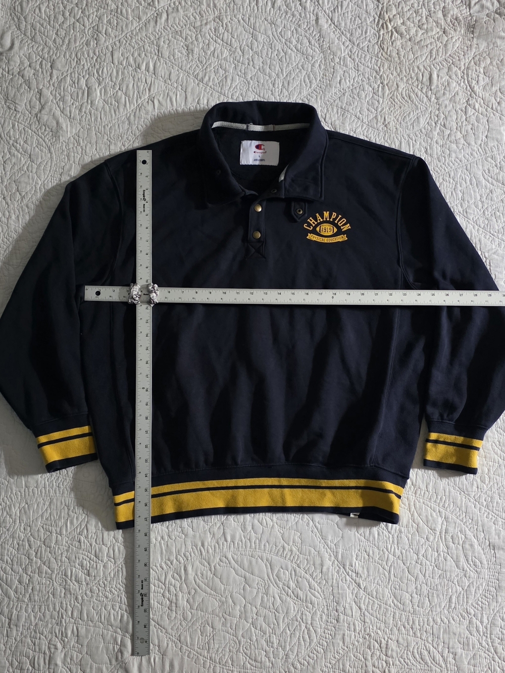 Champion Physical Education 1919 Snap Collar Sweatshirt Navy